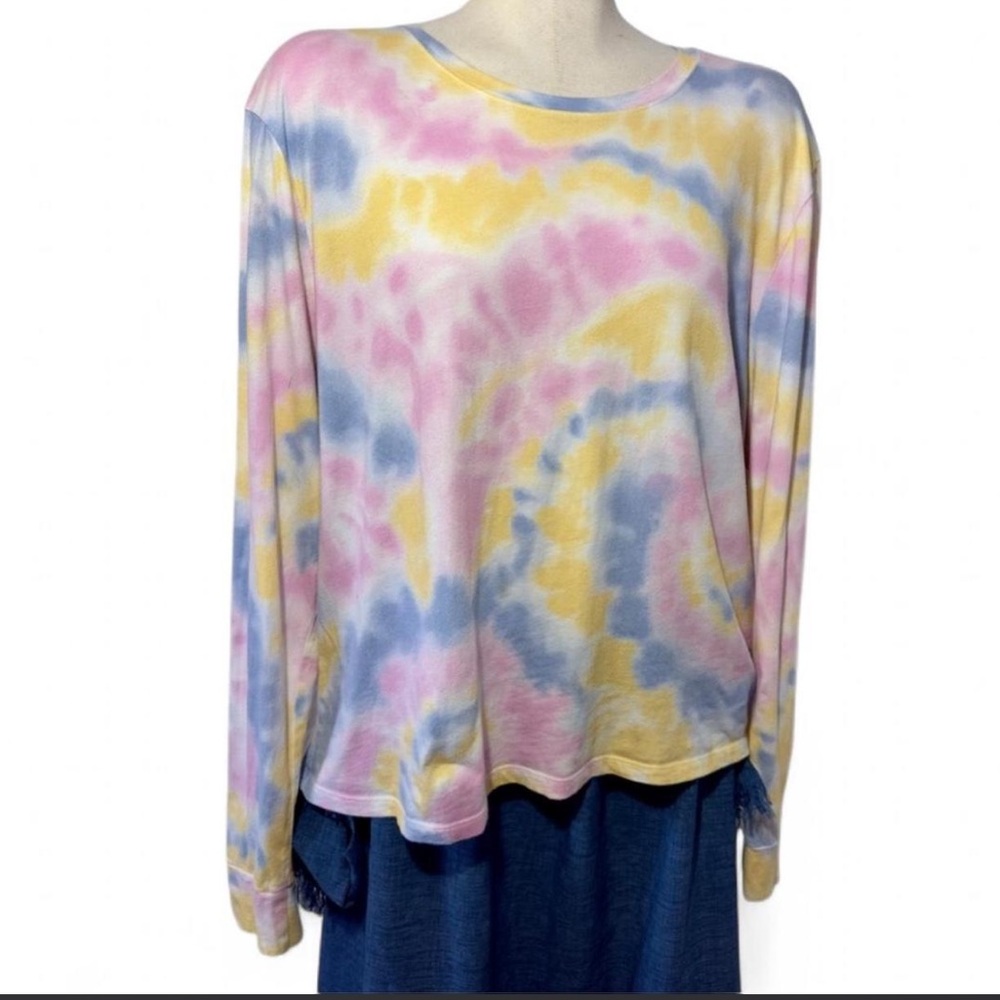 Hollister Pastel Tie Dye Long Sleeve Top 100% Cotton Size Large